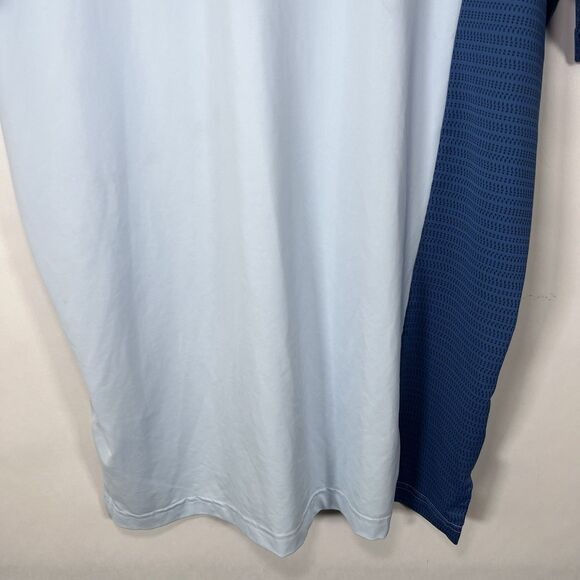 Adidas Golf Polo Shirt Mens Size Small Light Blue Navy Colorblock Performance - Picture 13 of 13